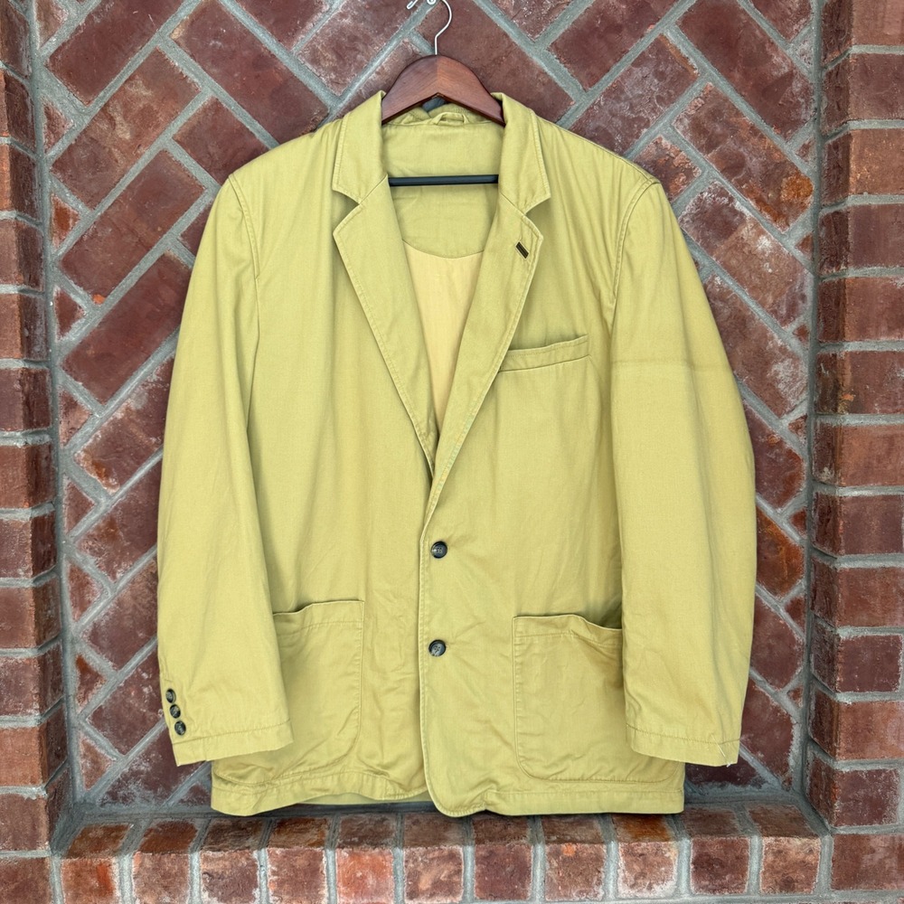 J. Peterman Company Blazer Mens 44 XL Tan Cotton Twill Safari Sport Coat READ